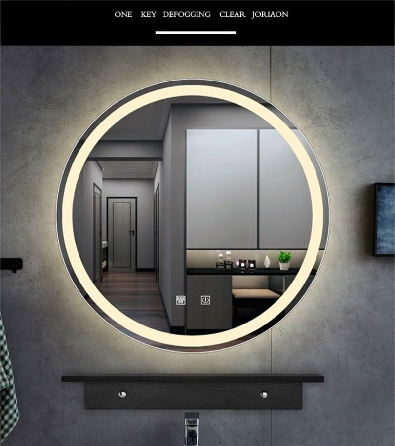 Smart Round Bathroom Mirror With Light - Keyhan